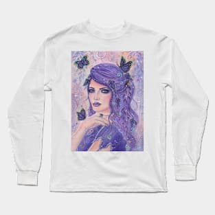 Shades of Violet art by Renee L. Lavoie Long Sleeve T-Shirt